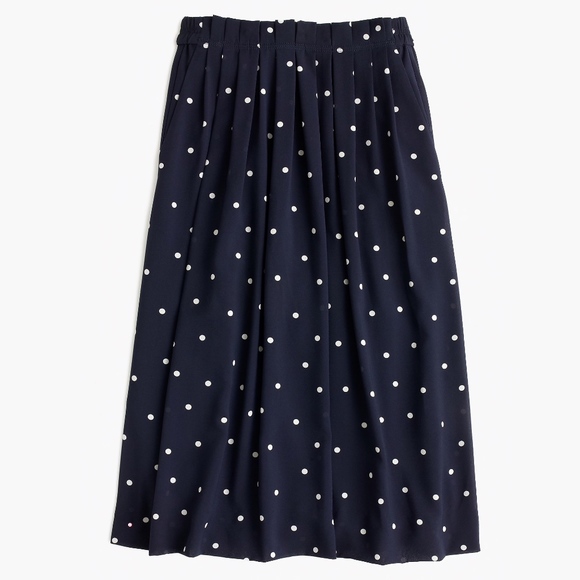 J. Crew Dresses & Skirts - J.Crew Pleated Midi Skirt in Polka Dot
